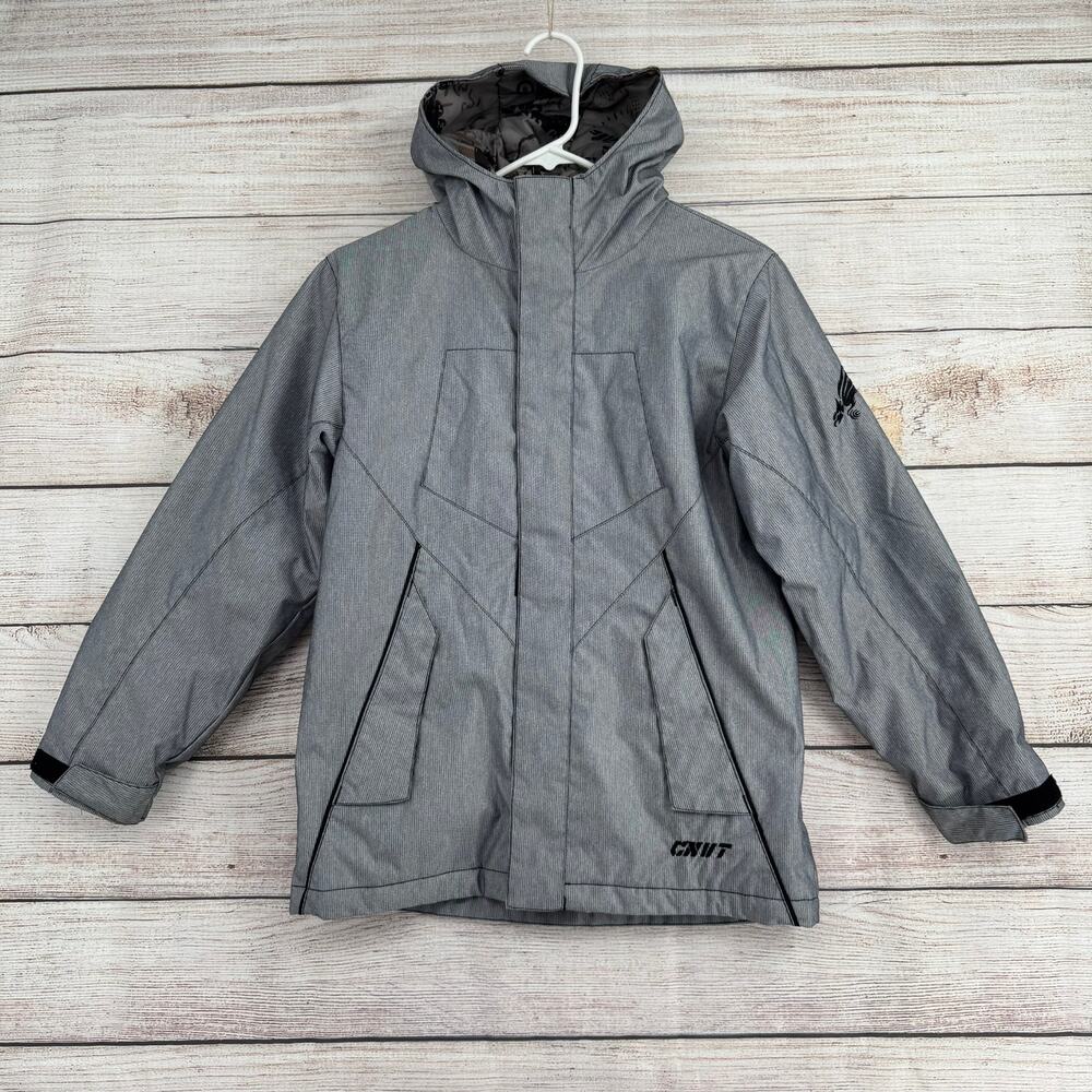 Columbia Convert Pinstripe Snowboard Ski Jacket Youth 10/12 Gray Bird of‎ Prey